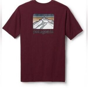 PATAGONIA Men's Line Logo Ridge Pocket Responsibili- Tee Barn Red‎ XL